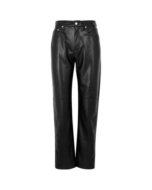 Nanushka Gray Vinni Faux Leather Trousers