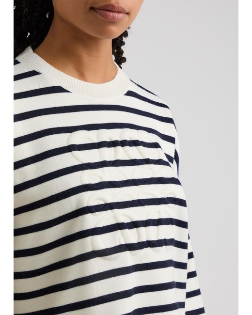 Loewe White Anagram Striped Wool-Blend Jumper