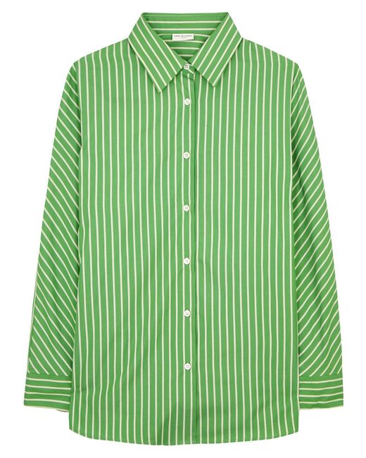 Dries Van Noten Green Casio Striped Cotton Shirt