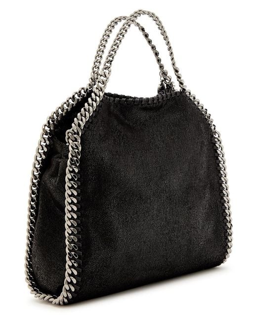 Stella McCartney Black Falabella Mini Faux Suede Tote Bag