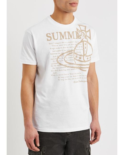 Vivienne Westwood White Summer Printed Cotton T-shirt for men