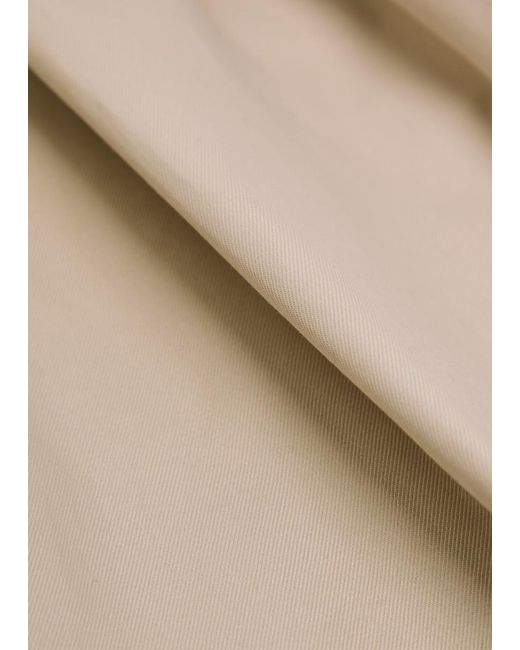 Emporio Armani Natural Pleated Cotton-Poplin Trousers