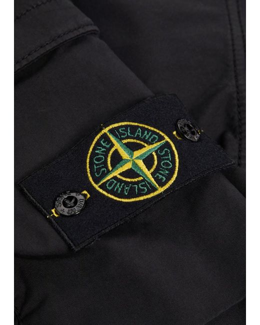 Stone Island Blue Logo Stretch-Cotton Cargo Trousers for men