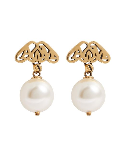 Alexander McQueen Metallic Seal Drop Earrings