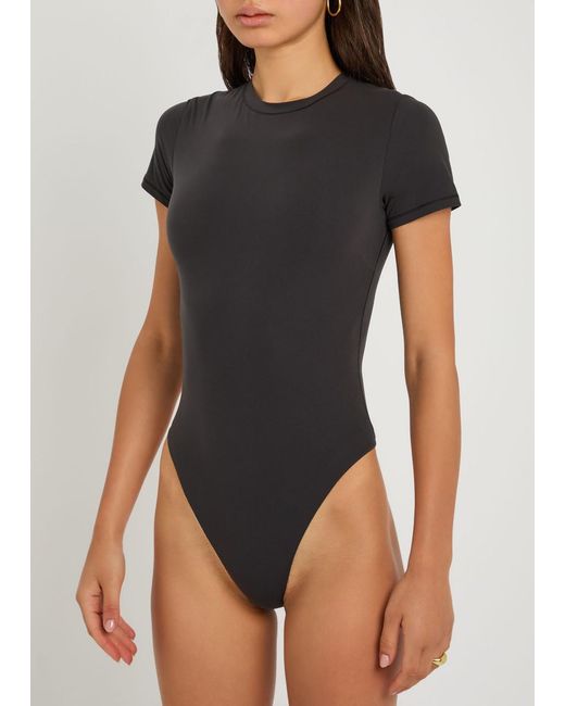 Skims Black Stretch-Jersey Bodysuit