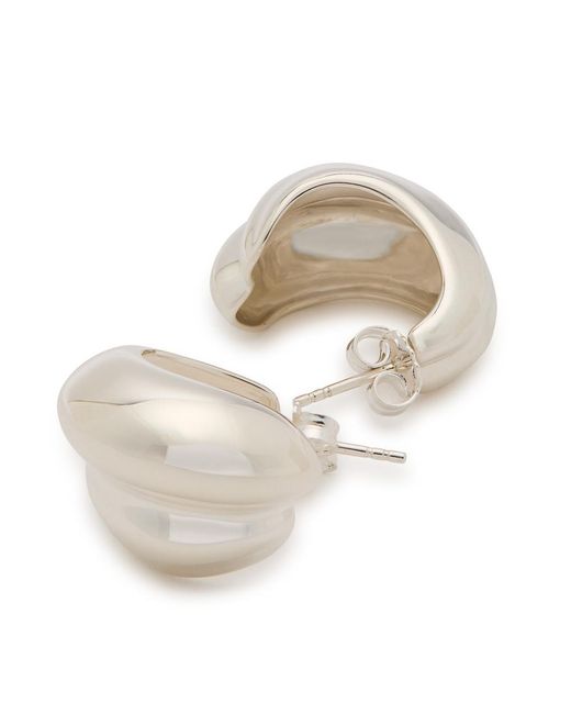 Nina Gordon White Mega Large Sterling Hoop Earrings