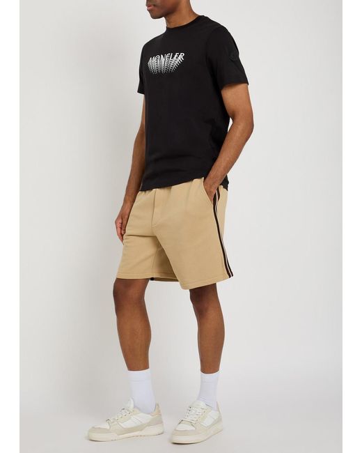 Moncler Natural Striped Cotton Shorts for men