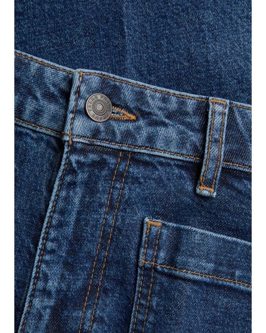 FRAME Blue The Refined Wide-Leg Jeans
