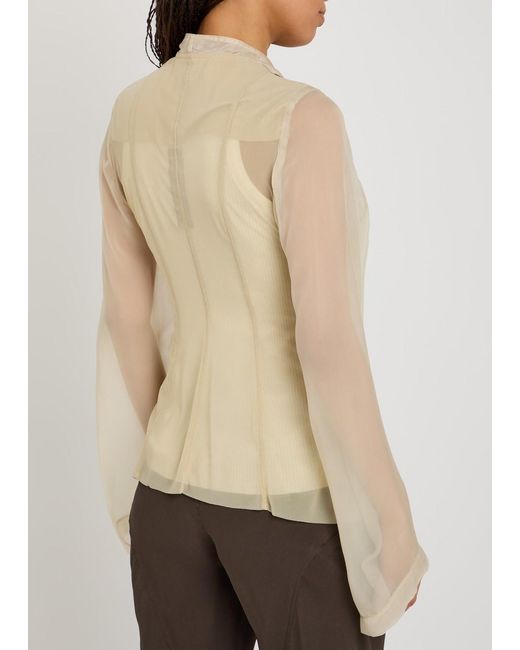 Rick Owens Natural Stag Panelled Tulle Jacket