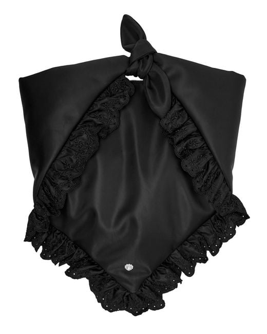 Simone Rocha Black Pillowcase Ruffled Padded Satchel Bag