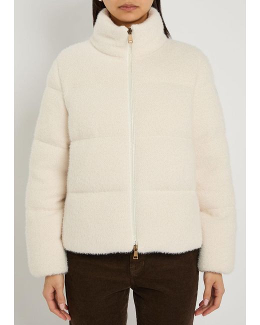 Moncler Natural Mornas Padded Bouclé Jacket
