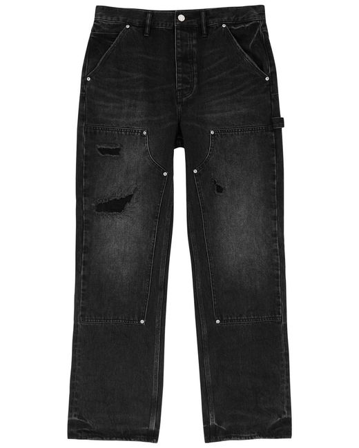 Purple Brand Black Carpenter Distressed Straight-leg Jeans for men