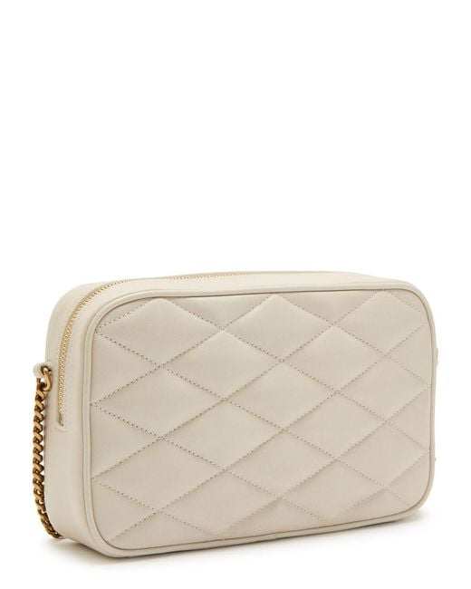 Saint Laurent Natural Small Quilted Leather Camera Bag