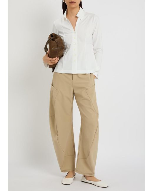 High Natural Greece Barrel-Leg Jersey Trousers