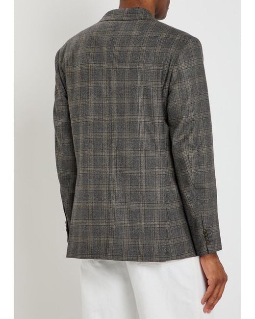 Gant Gray Checked Wool Blazer for men