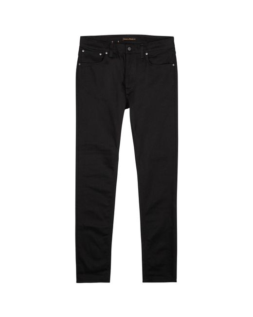Nudie Jeans Black Lean Dean Slim-Leg Jeans for men