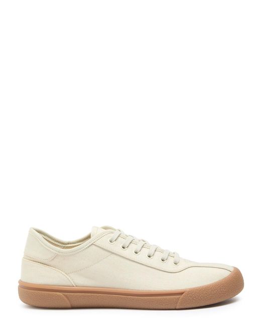 The Row White Panelled Canvas Sneakers