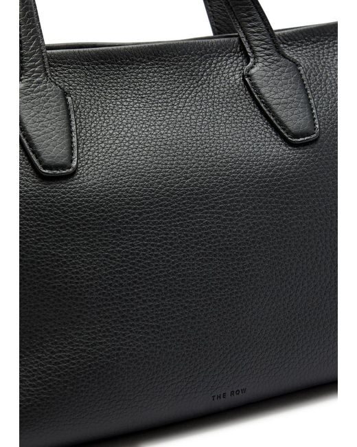 The Row Black Marcel Grained Leather Tote