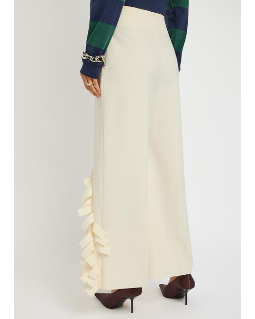 A.W.A.K.E. MODE Natural Laser-Cut Crepe Trousers