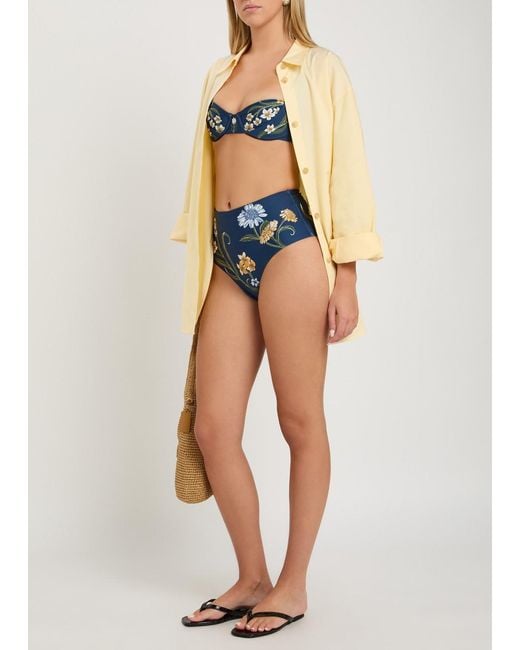 Agua Bendita Blue Zucchini Laguna Floral Underwired Bikini Top