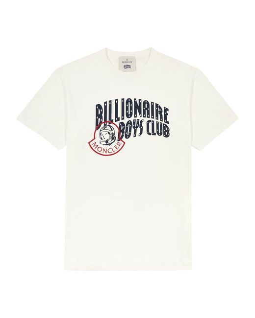Moncler White Genius X Billionaire Boys Club Logo-Print Cotton T-Shirt for men
