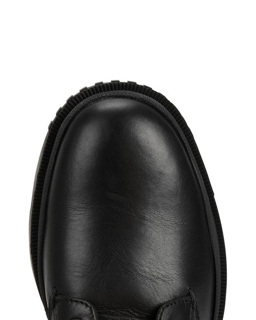 Moncler Black Konture Leather Ankle Boots for men
