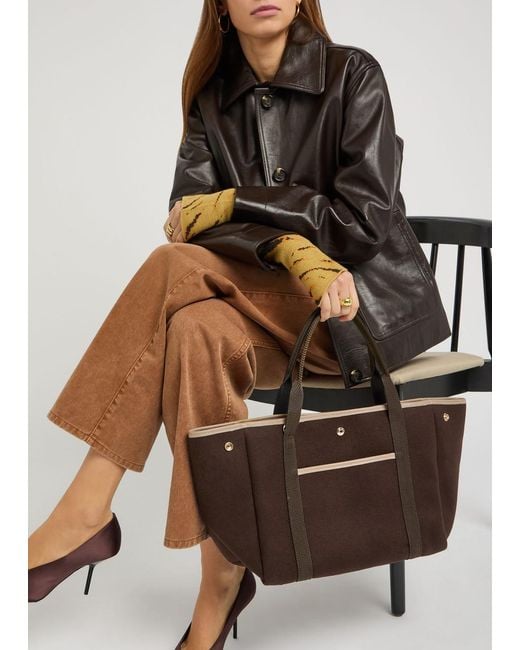 Rue de Verneuil Brown Traversée M Pockets Whip Wool Tote Bag
