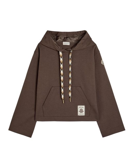 Moncler Brown Hooded Cotton-Blend Sweatshirt