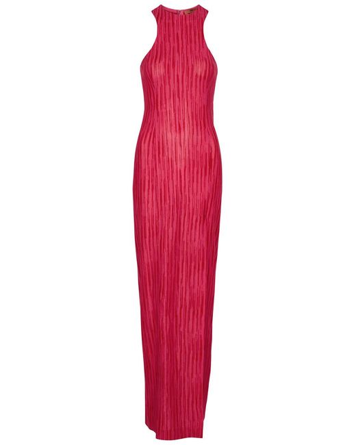 Missoni Red Space-Dyed Intarsia Maxi Dress