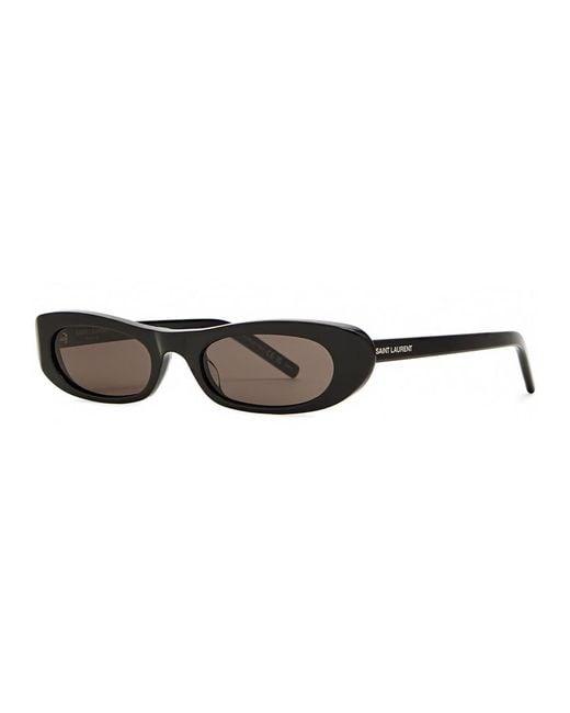 Saint Laurent Black Narrow Cat-eye Sunglasses