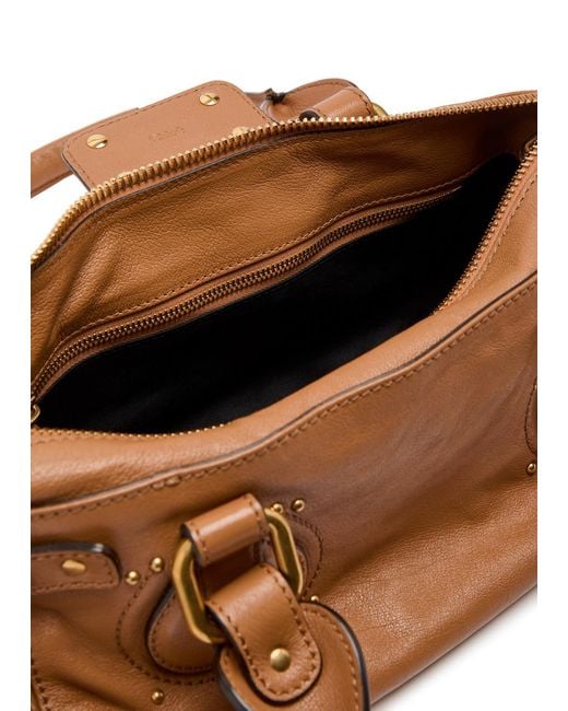 Chloé Brown Paddington Medium Grained Leather Shoulder Bag