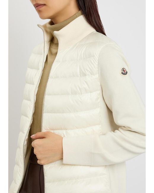 Moncler Natural Padded Wool And Nylon Jacket