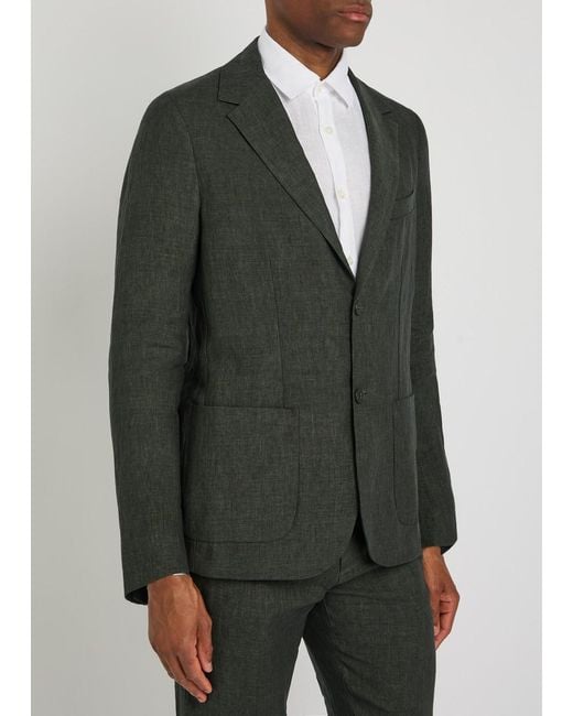 Sunspel Black Linen Blazer for men