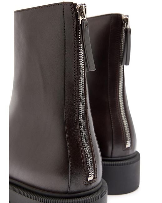 The Row Brown Nobilis Fast Leather Ankle Boots