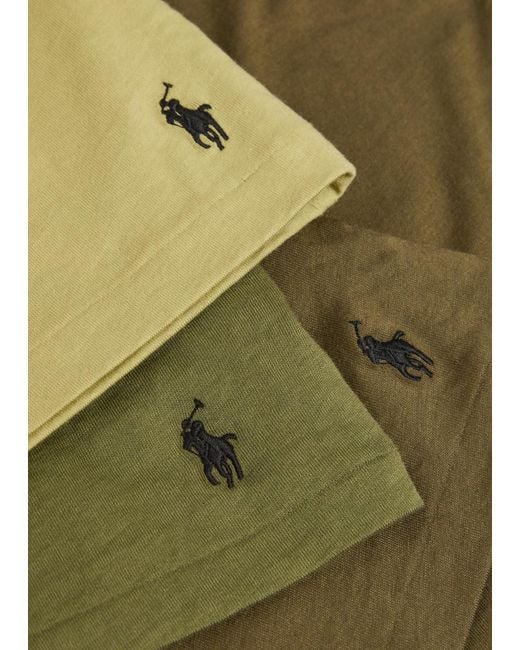 Polo Ralph Lauren Green Logo-Embroidered Cotton T-Shirt for men