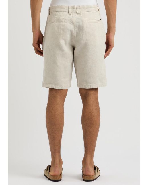 NN07 White Crown Linen Shorts for men