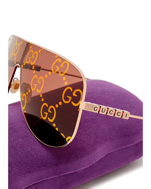 Gucci Pink gg-monogrammed Mask Sunglasses