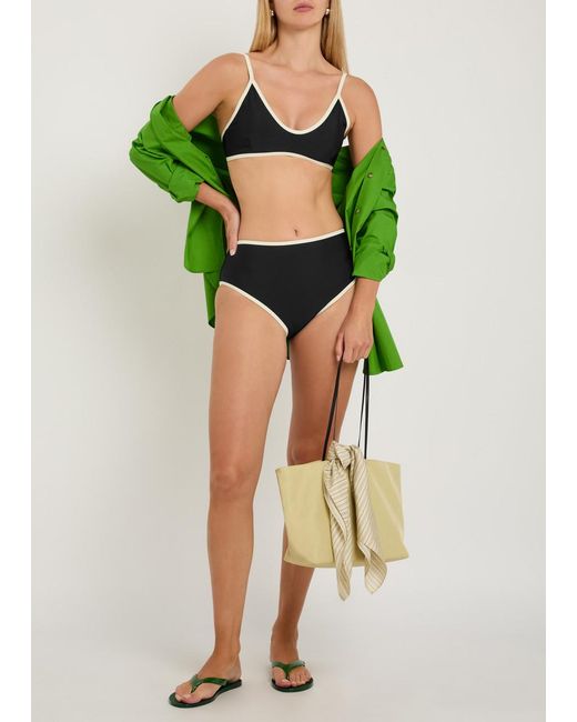 SOLAQUA Black Contrast-Trim Bikini