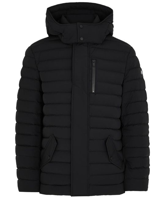 Moose Knuckles Black Greystone Quilted Shell Jacket for men