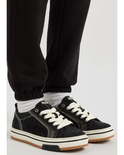 Represent Black Htn Panelled Suede Sneakers for men