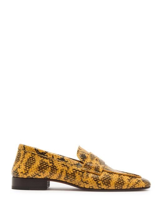 Dries Van Noten Brown Snake-Effect Leather Sneakers