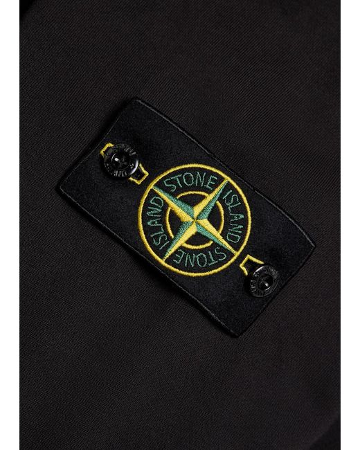 Stone Island Black Logo Cotton Sweatshirt for men