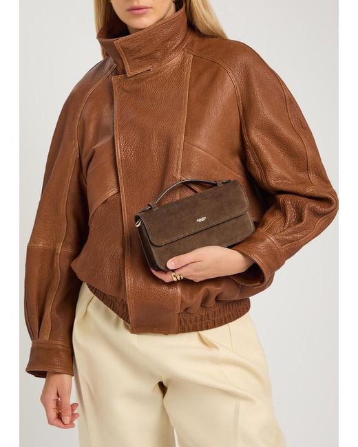 COACH Brown Elora Suede Top Handle Bag