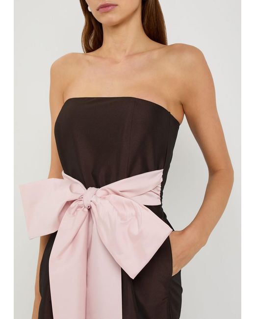 BERNADETTE Black Lina Bow-Embellished Taffeta Maxi Dress