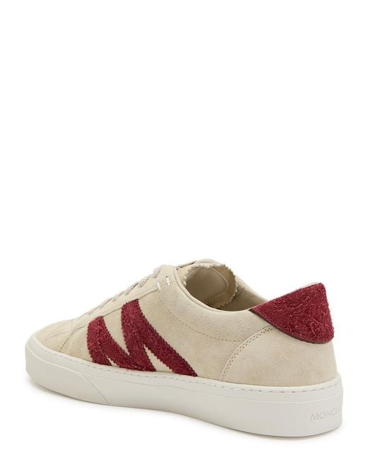 Moncler White Monaco Suede Sneakers for men