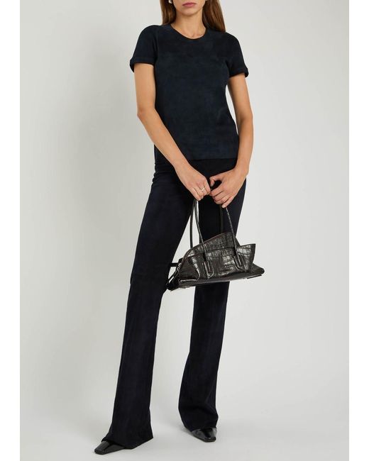 Stouls Black 05 Stretch-Suede T-Shirt