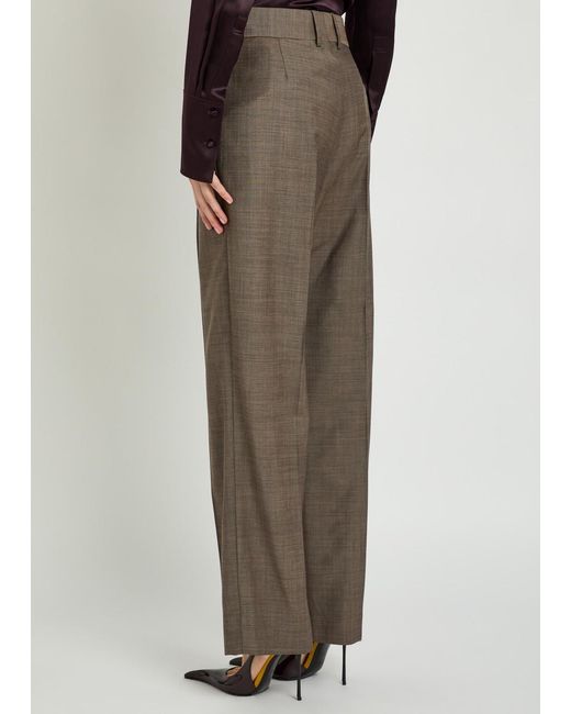 Blazé Milano Natural Fox Pleated Straight-Leg Wool-Blend Trousers