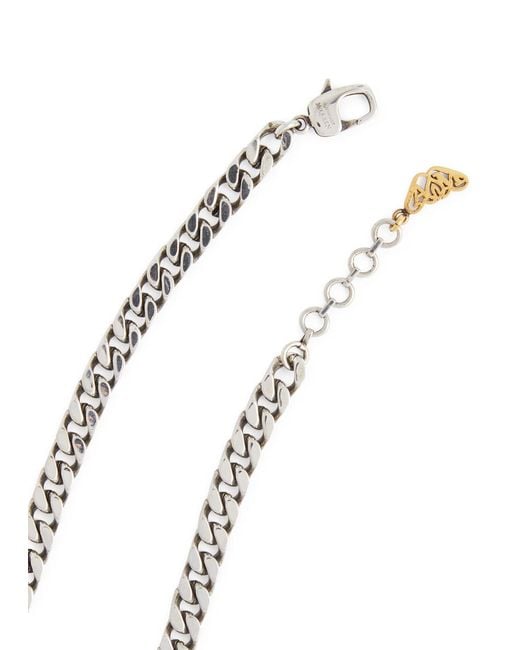 Alexander McQueen Metallic Seal Two-tone Chain Necklace for men