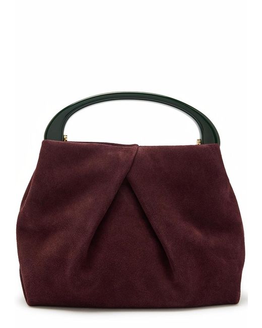Dries Van Noten Purple Crisp Suede Top Handle Bag