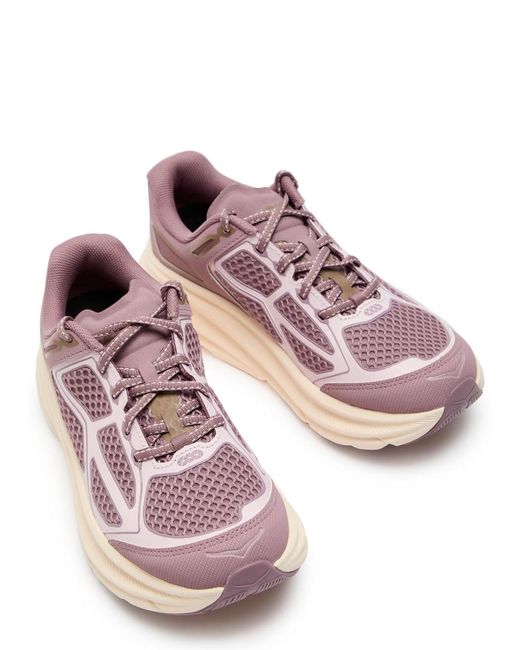 Hoka One One Purple Clifton One9 Panelled Mesh Sneakers